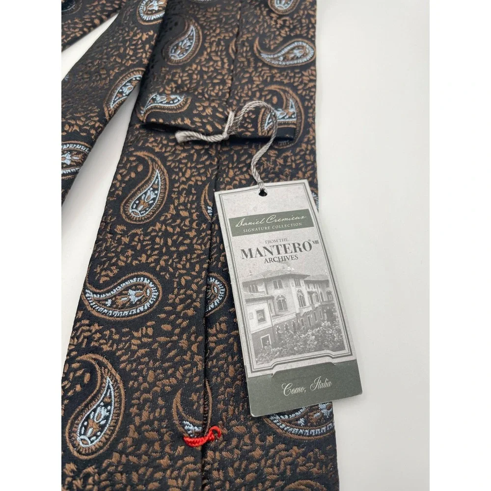 Daniel Cremieux Mantero Archives Silk Tie Made in Italy Bronze Paisley FT5TX930